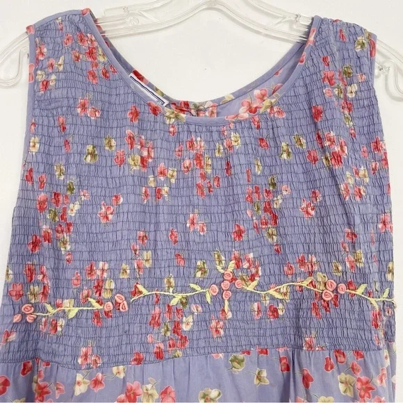 April Cornell Maxi Nap Dress Prairie Farmgirl Country Feminine Floral Pockets S - Picture 5 of 8